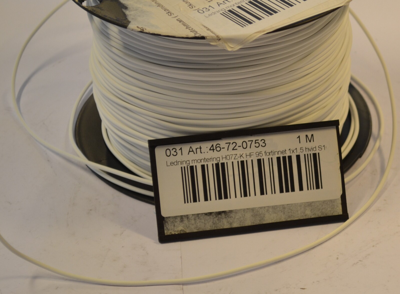 Cable H07Z-K HF 95 1x1,5 white S100